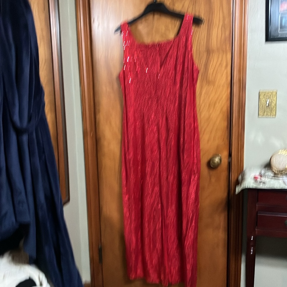 Long dress with jacket from fashion bug size 16 color red - Picture 3 of 5